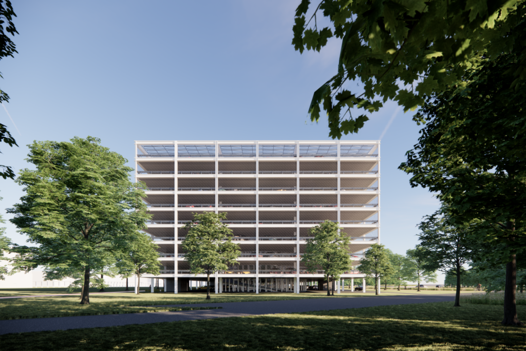 UZ Gent Parkeertoren personeel vooraanzicht